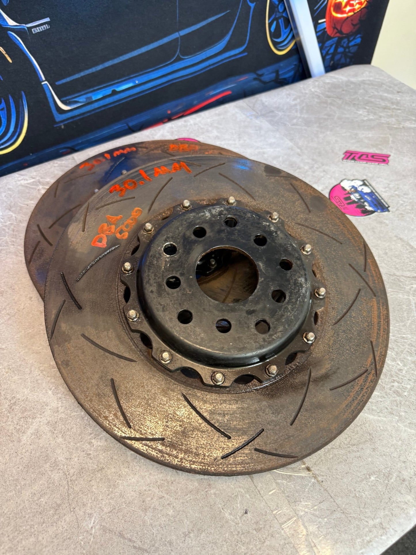DBA 5000 2 piece vented brake disc rotors 5x114 5x100 brembo brakes Subaru STi wrx