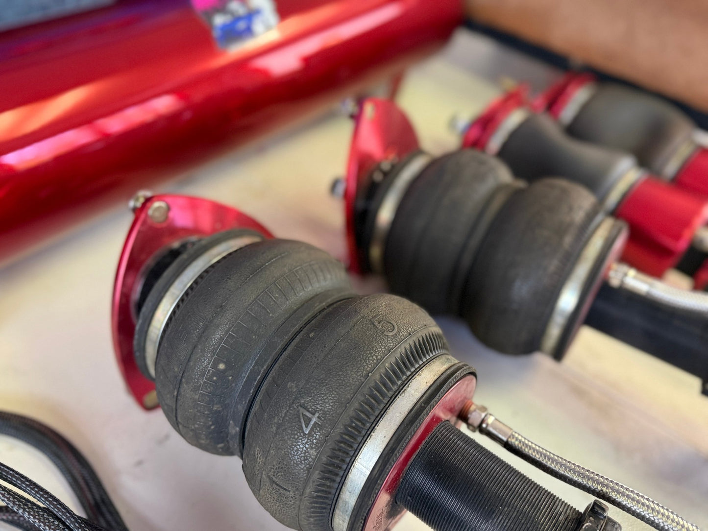 AIRLIFT air lift air ride adjustable suspension 2015-2021 Subaru wrx & STi custom lines & tank twin pumps
