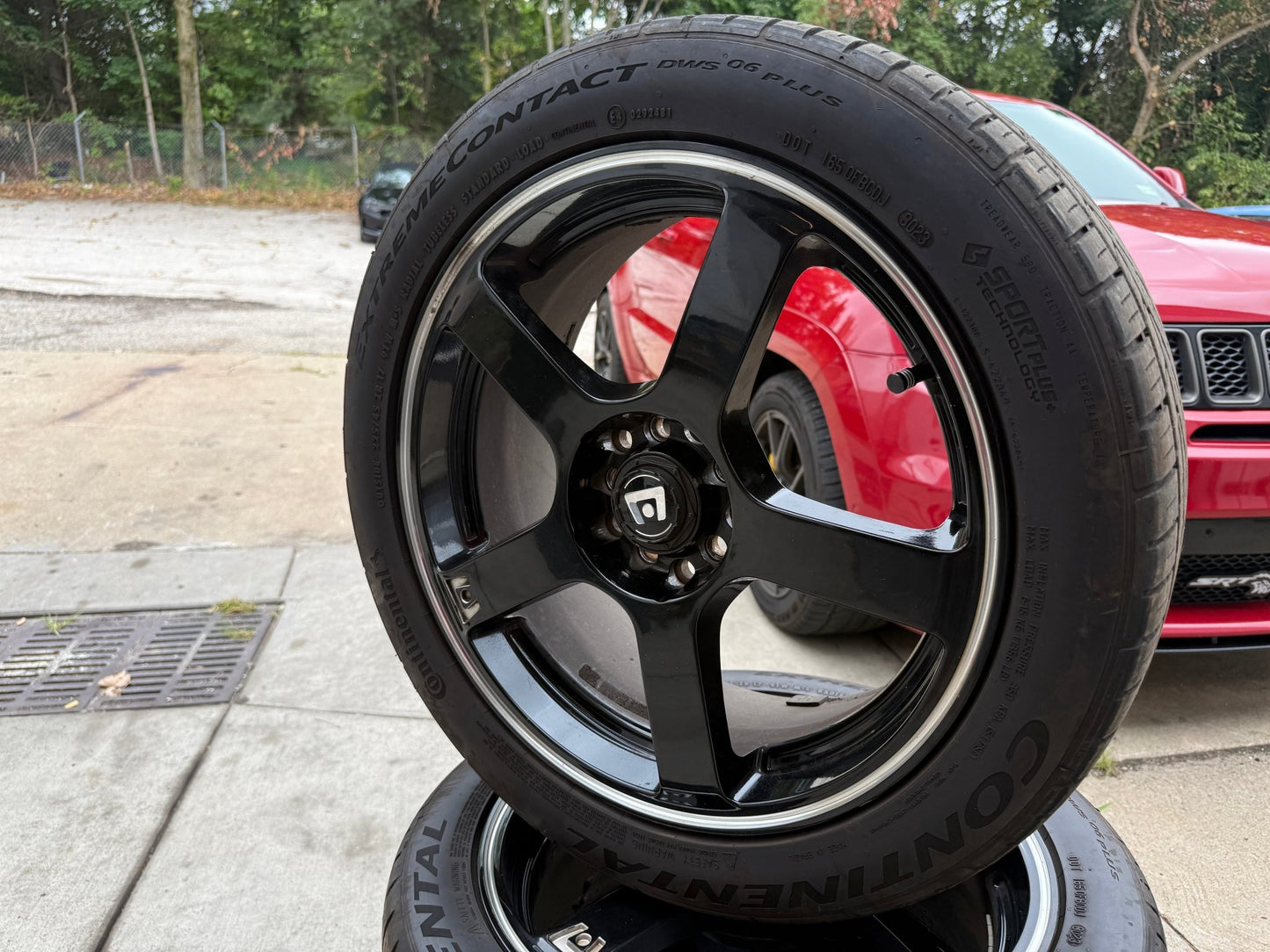 Motegi Mr 116 wheels rims 2002-2014 Subaru wrx 5x100 w/ continental 225/45zr17 tires