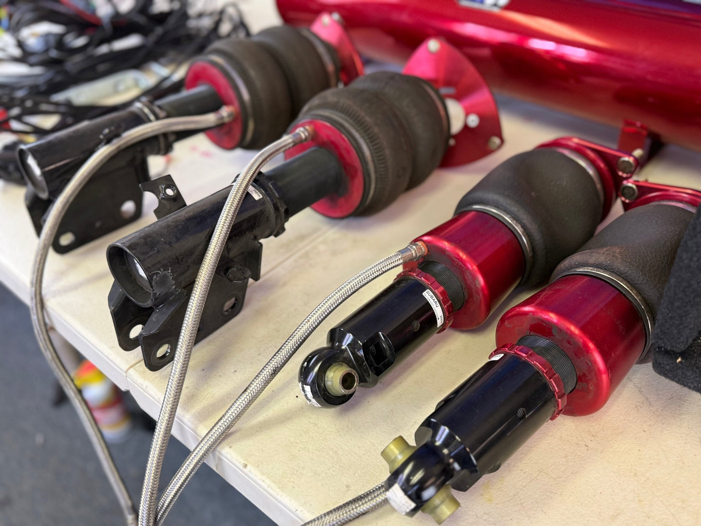 AIRLIFT air lift air ride adjustable suspension 2015-2021 Subaru wrx & STi custom lines & tank twin pumps