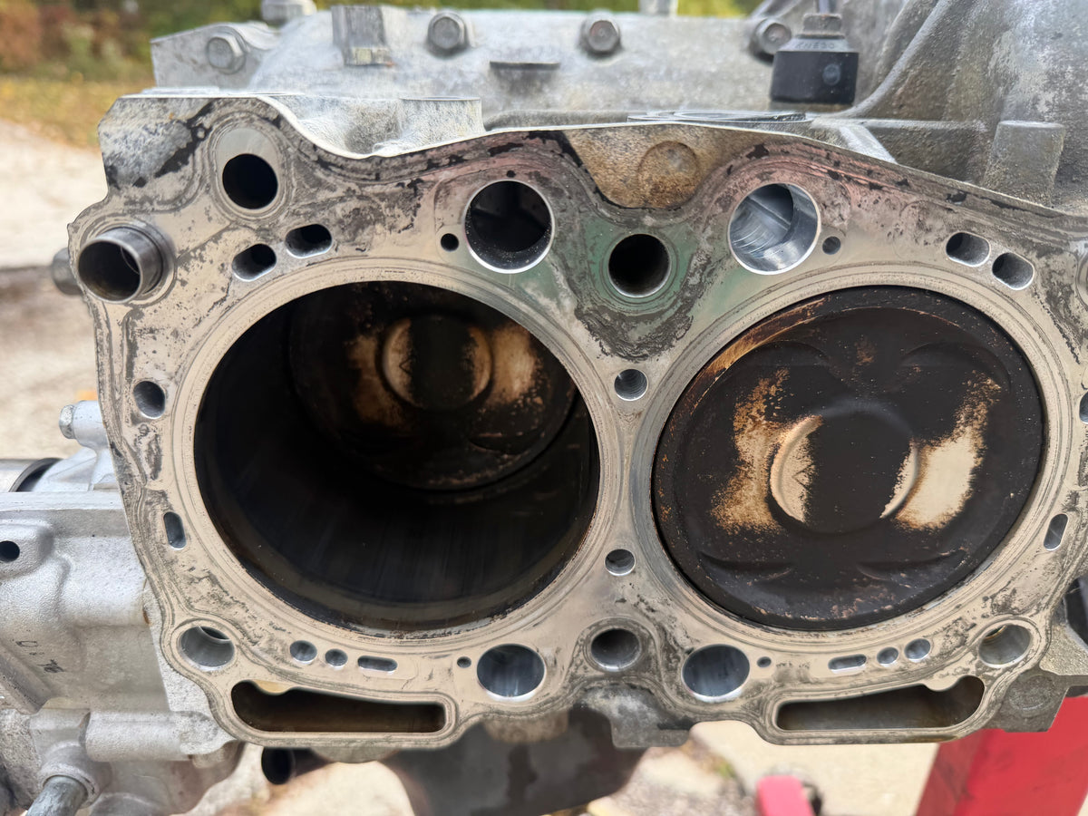 IAG STAGE 3 TUFF short block USED closed deck ej257 99.75 MM forged , I beam rods , arp rod bolts , nitrate crank , 1/2” drilled , ARP 1/2” studs included