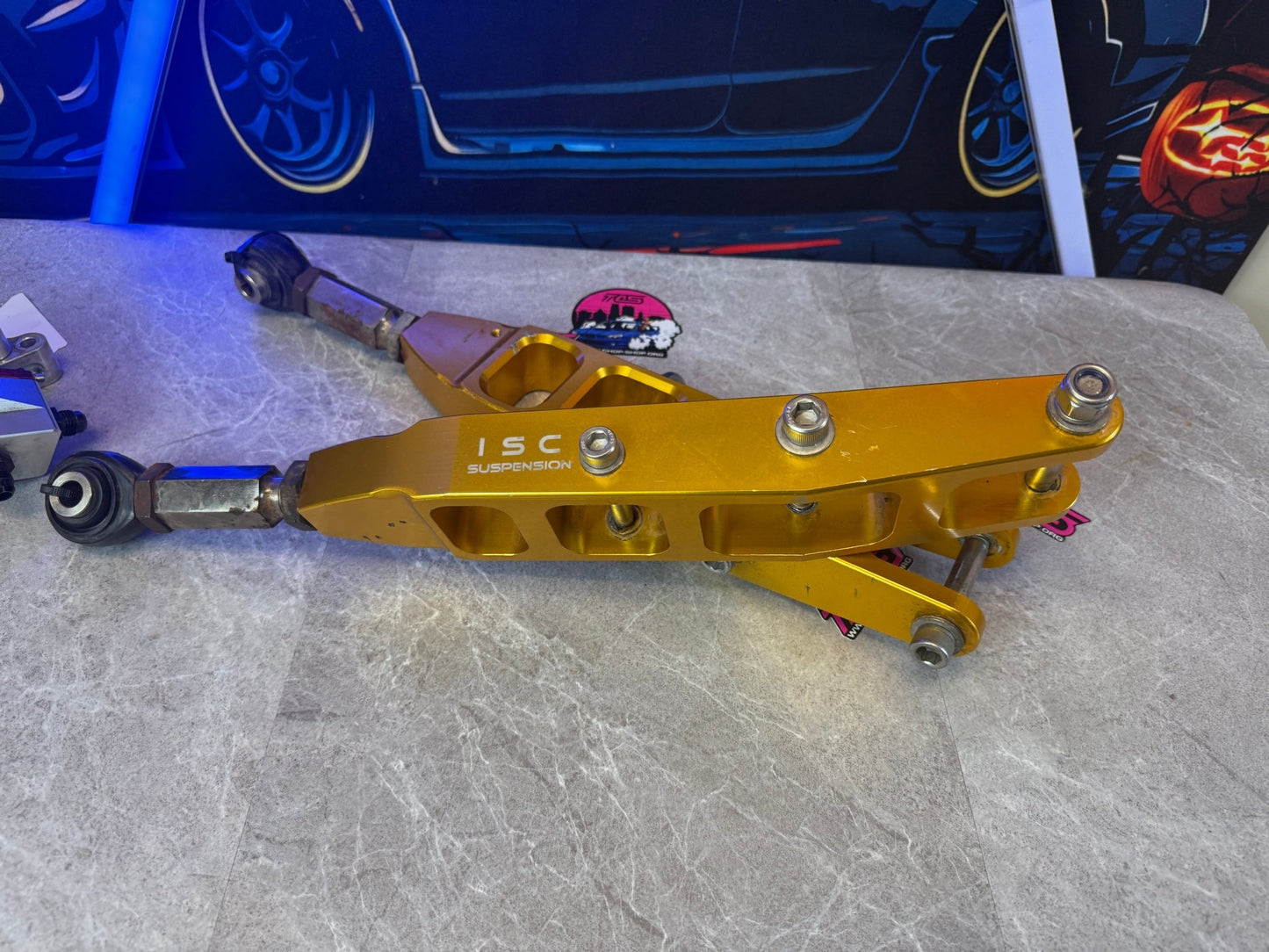 ISC suspension Subaru rear billet gold adjustable control arms 08-21 STi & WRX v3