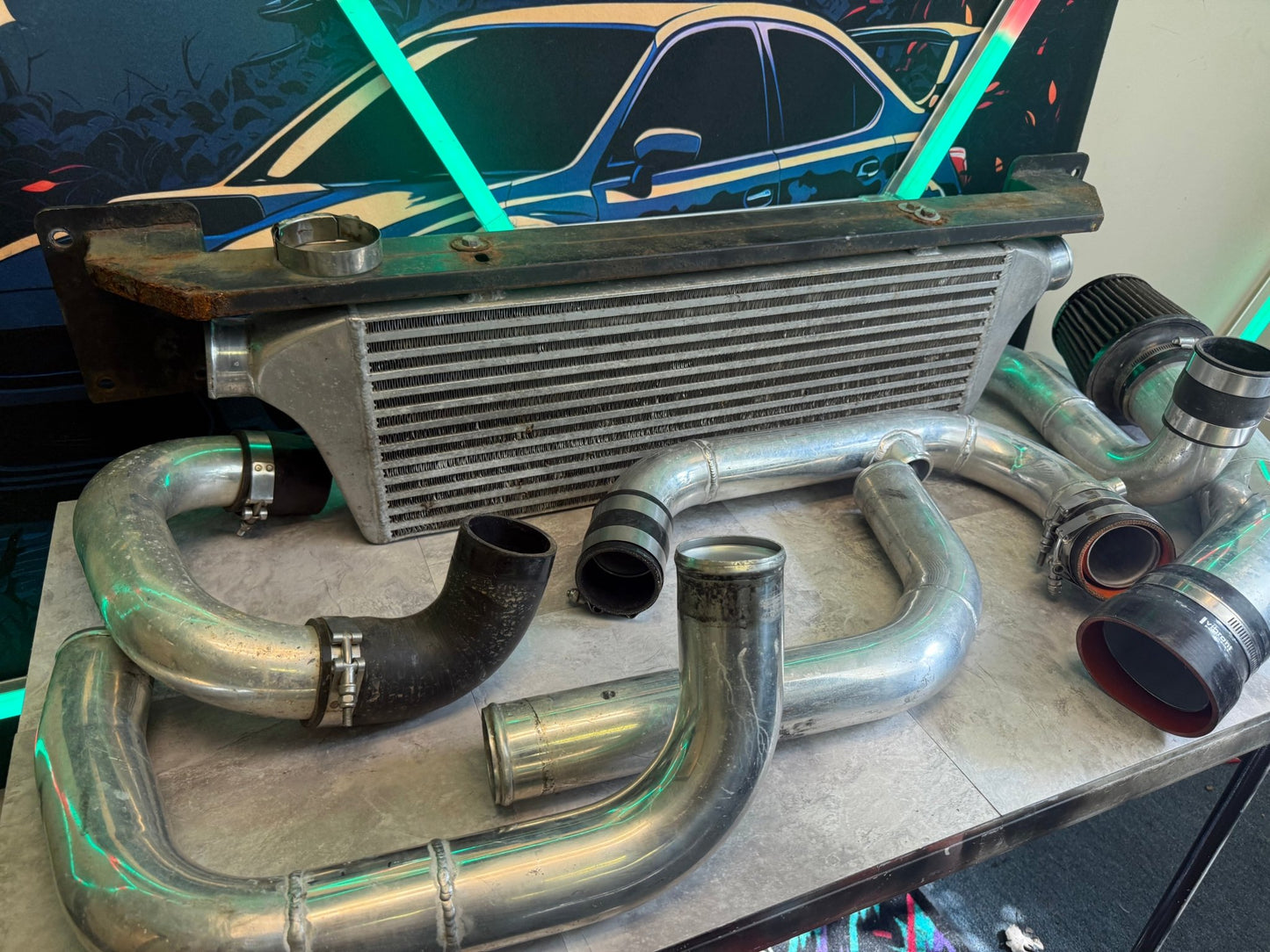 Front mount intercooler kit 2008-2014 Subaru wrx & STi 3.5β core w/ pipes & couplers