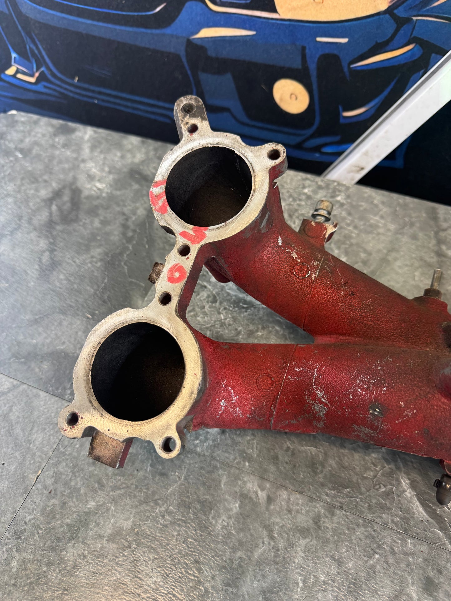 2004-2007 Subaru Impreza WRX STi OEM Intake Manifold Assembly Red
