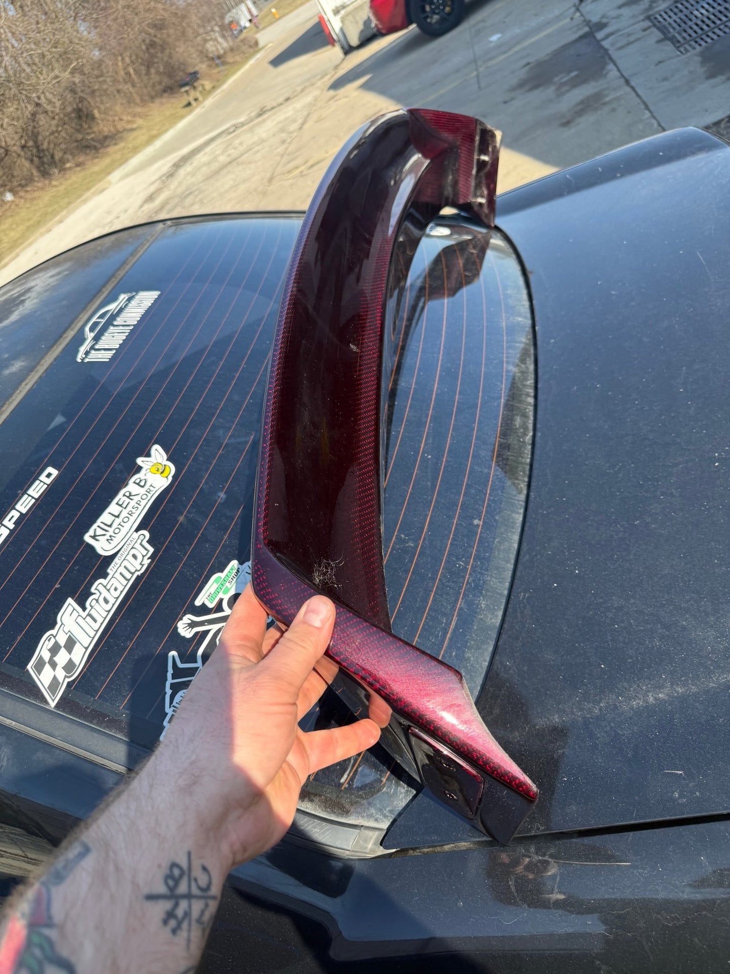 Charge speed chargespeed roof vane carbon fiber jdm wing areo subaru gd STi & wrx 2002-2007