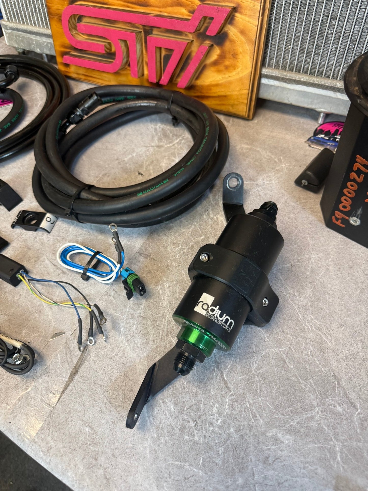 RADIUM ENGINEERING twin walbro fuel pumps & kit 08-14 Subaru STi & wrx 450 LPH TI automotive I - WIRE