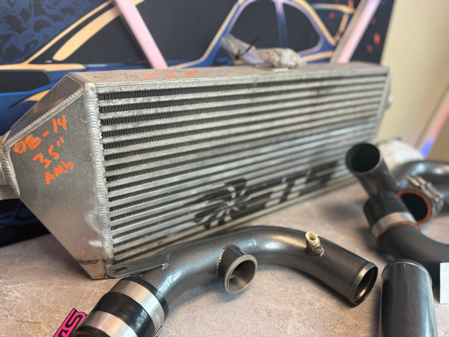 ETS FMIC kit front mount intercooler kit for 08-14 Subaru STi ej257 3.5β core (use with ams manifold & ets rotated kit )