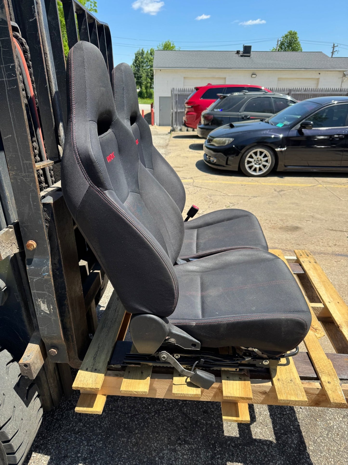 2008-2014 Subaru WRX OEM Seat Set Passenger Driver Front Cloth Pair