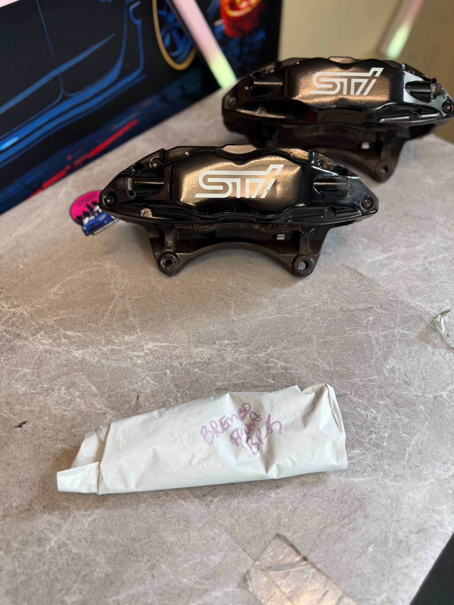 OEM ( not stoptech ) SUBARU STi brembo brake calipers front pair wrx 08-17 4 pot brembos