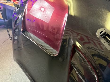 VIS racing C WEST CW CW2 carbon fiber red custom cowl induction hood 2006 2007 Subaru wrx & STi Hawkeye