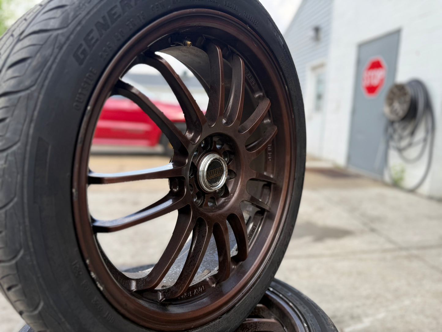 JDM RAYS WHEELS VOLKS RACING VR SUBARU STI 2004 WRX 2002-2007 5x100 18 x 7.5 +50 RIMS w/ 234/45zr18 TIRES