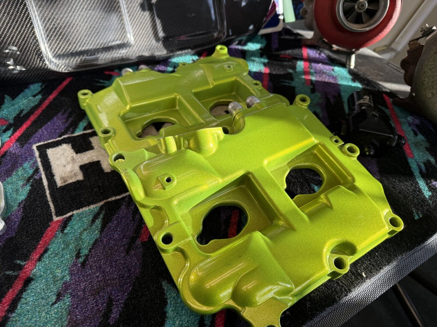 OEM Powder Coated Valve Cover Set Subaru EJ257 Impreza WRX STi FXT Chartreuse