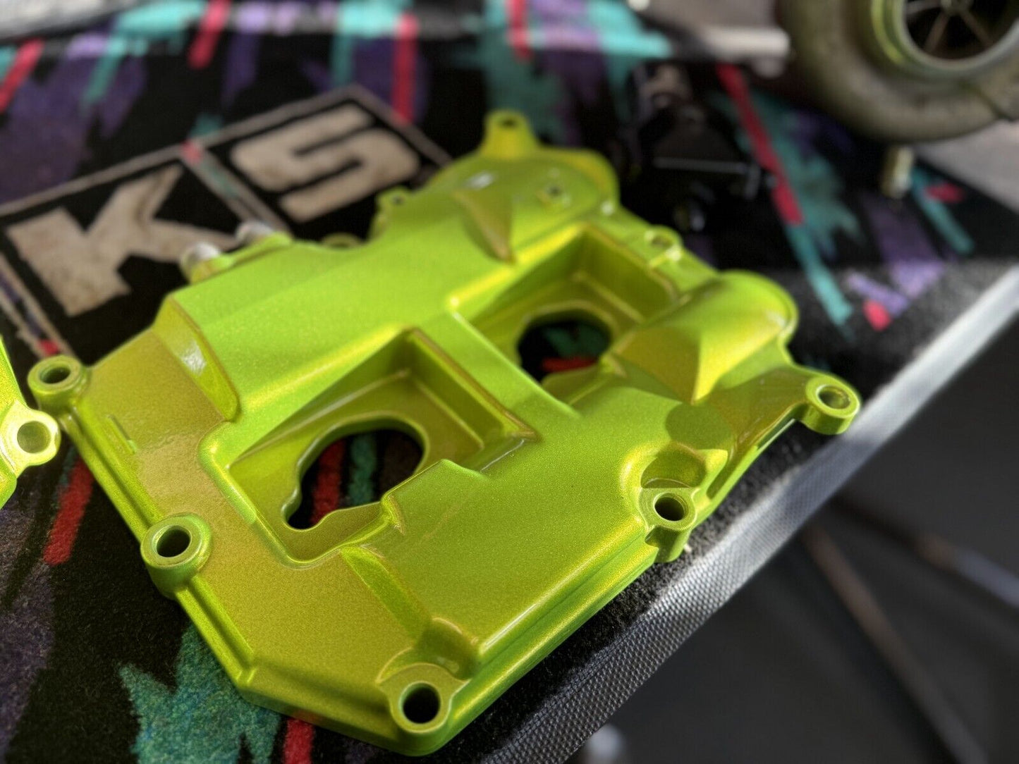 OEM Powder Coated Valve Cover Set Subaru EJ257 Impreza WRX STi FXT Chartreuse