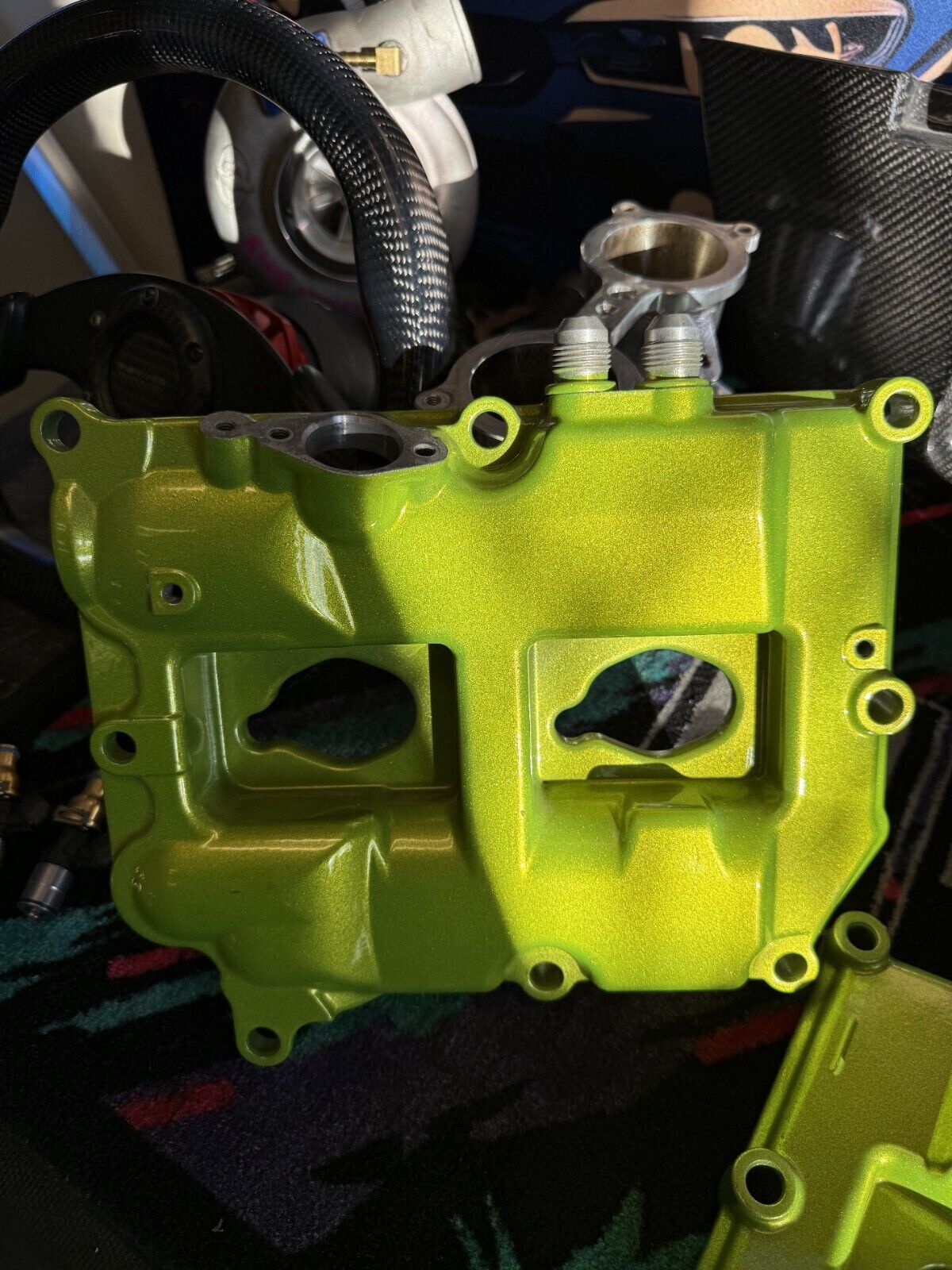 OEM Powder Coated Valve Cover Set Subaru EJ257 Impreza WRX STi FXT Chartreuse