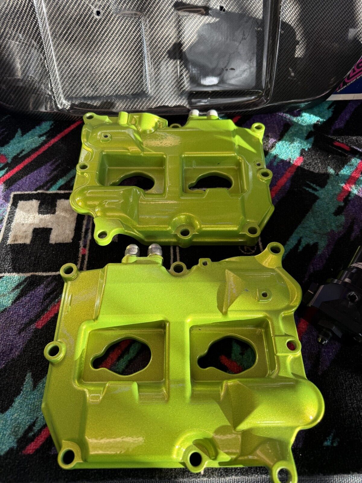 OEM Powder Coated Valve Cover Set Subaru EJ257 Impreza WRX STi FXT Chartreuse