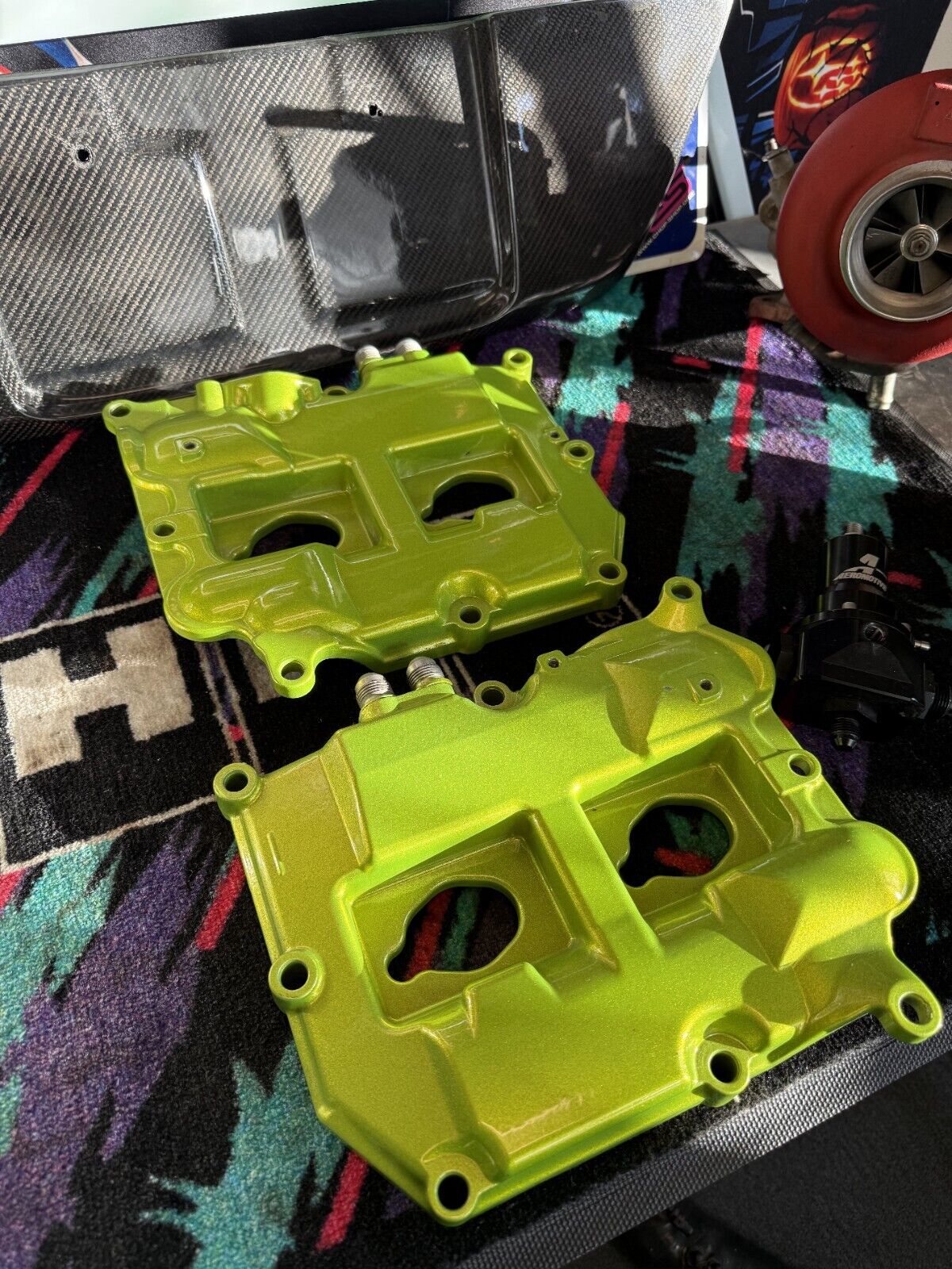 OEM Powder Coated Valve Cover Set Subaru EJ257 Impreza WRX STi FXT Chartreuse