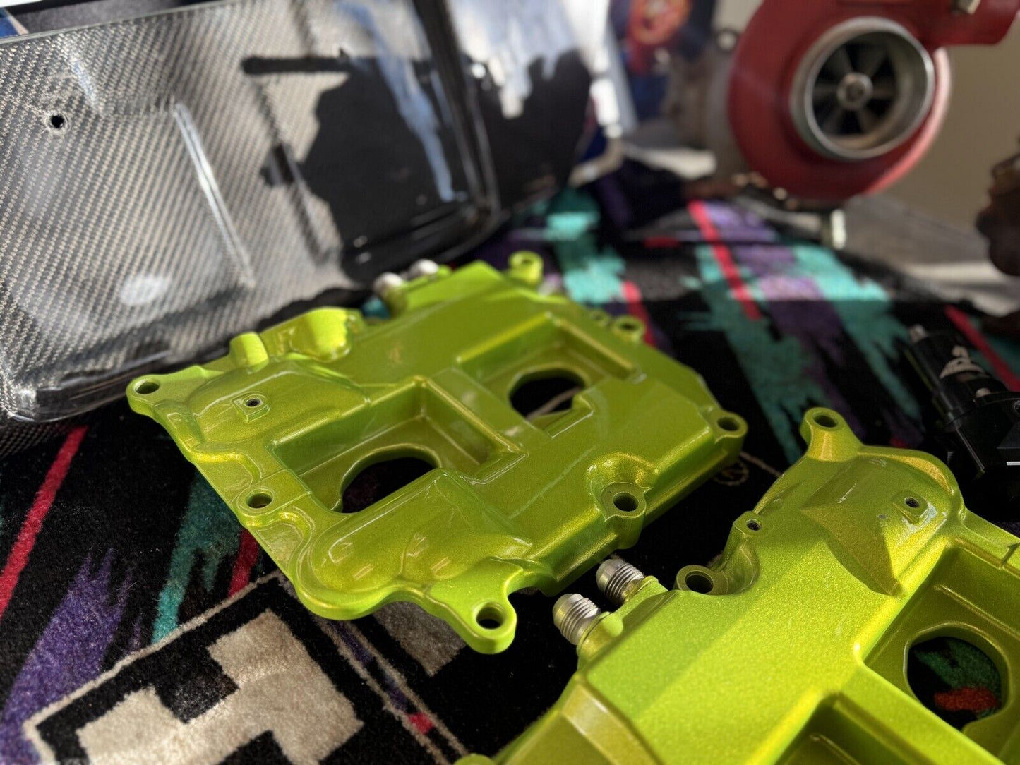 OEM Powder Coated Valve Cover Set Subaru EJ257 Impreza WRX STi FXT Chartreuse