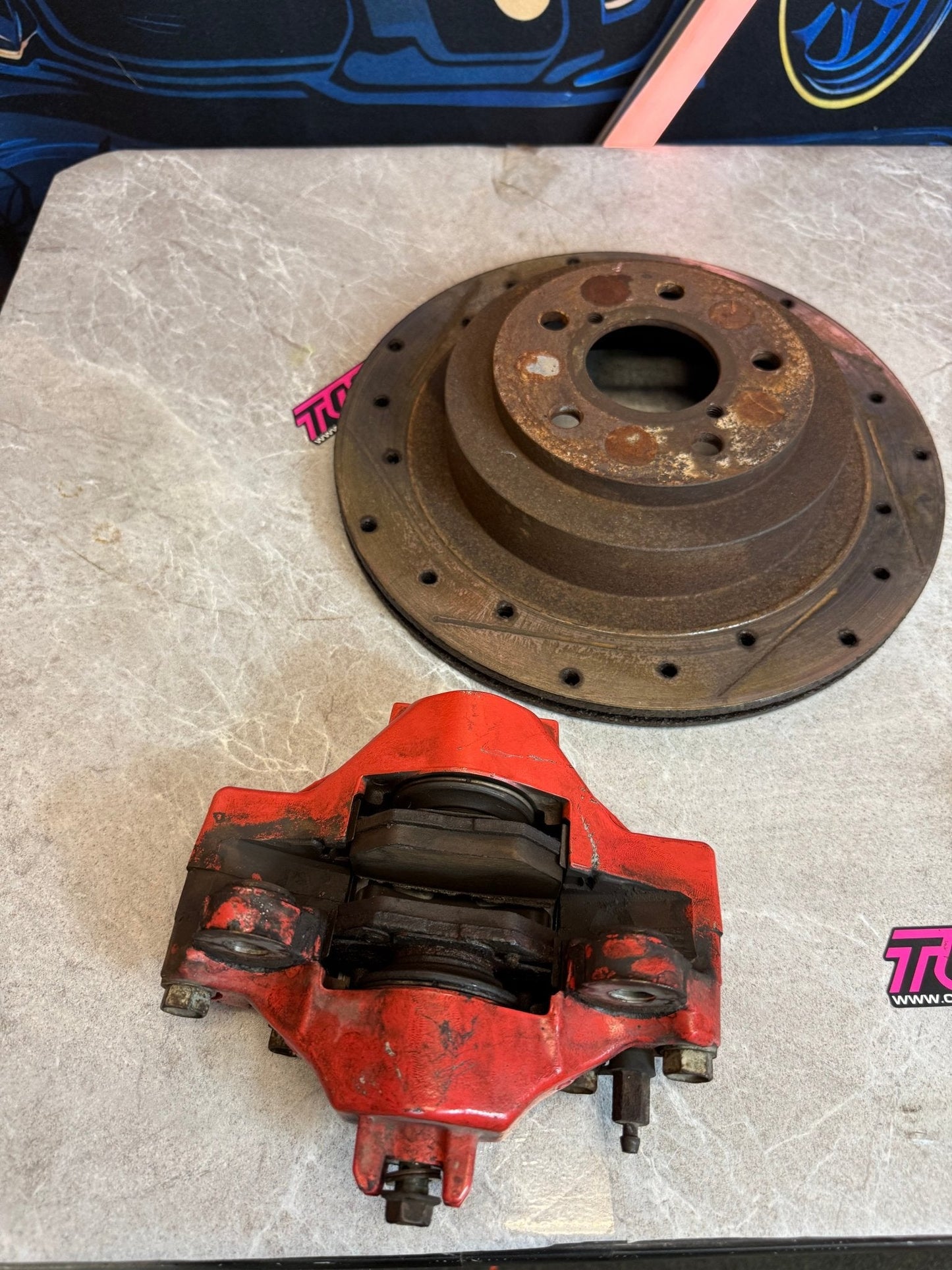 2006 2007 oem Fuji Subaru rear wrx brake calipers “ 2 pots “ 5x100 rotors bugeye blobeye
