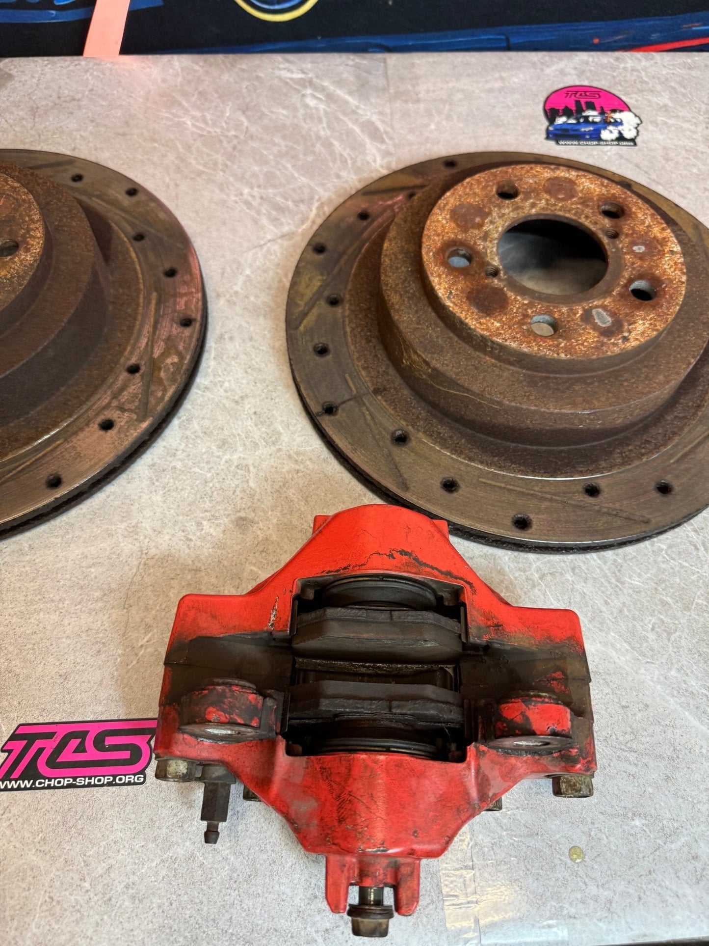2006 2007 oem Fuji Subaru rear wrx brake calipers “ 2 pots “ 5x100 rotors bugeye blobeye