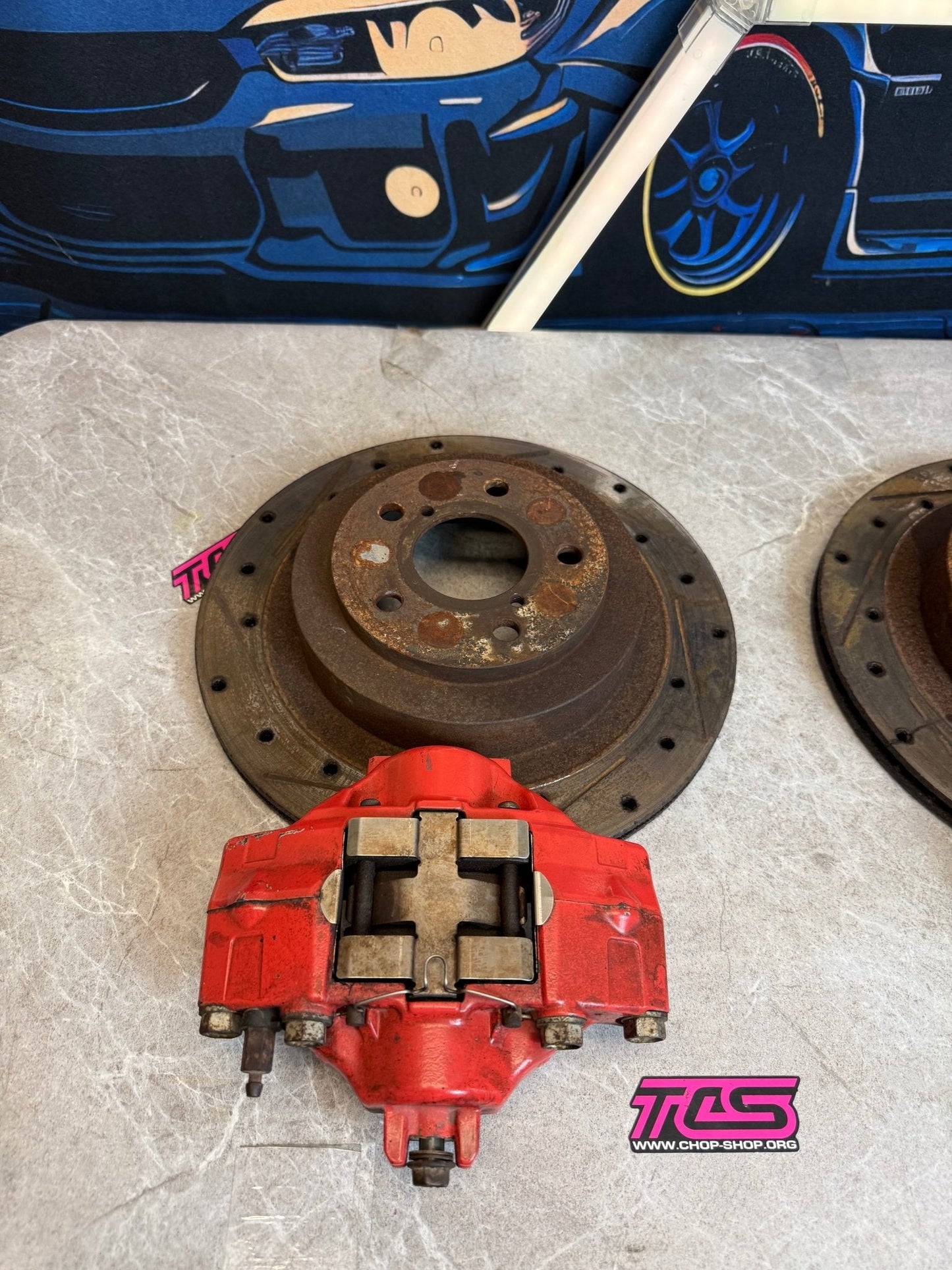 2006 2007 oem Fuji Subaru rear wrx brake calipers “ 2 pots “ 5x100 rotors bugeye blobeye