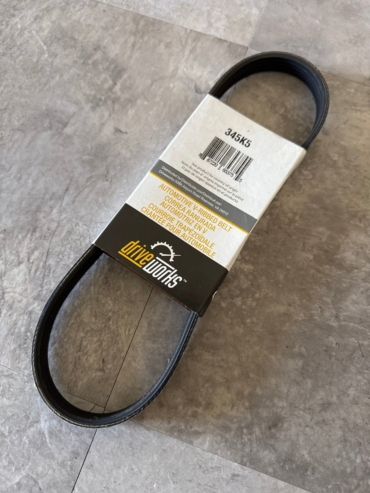 Serpentine Belt- Carquest/driveworks 345k5