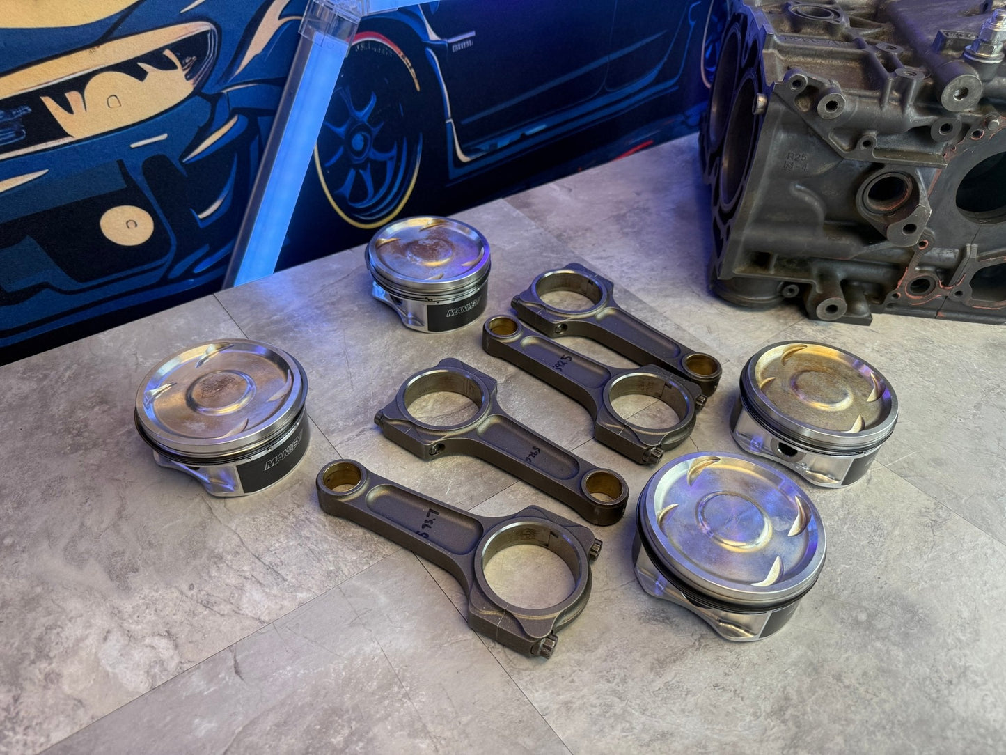 DARTON SLEEVED EJ257 Subaru STi/WRX Engine Case Halves w Manley Pistons