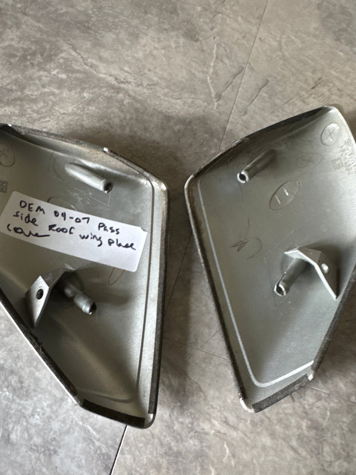 06-07 Subaru STI OEM Roof Vane Wing Covers Silver Grey Metallic SGM