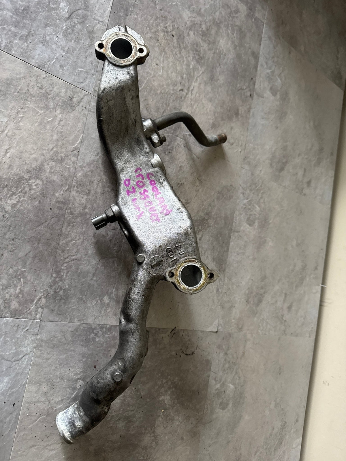2002-2003 Subaru WRX STi Engine OEM Coolant Crossover Assembly (2)