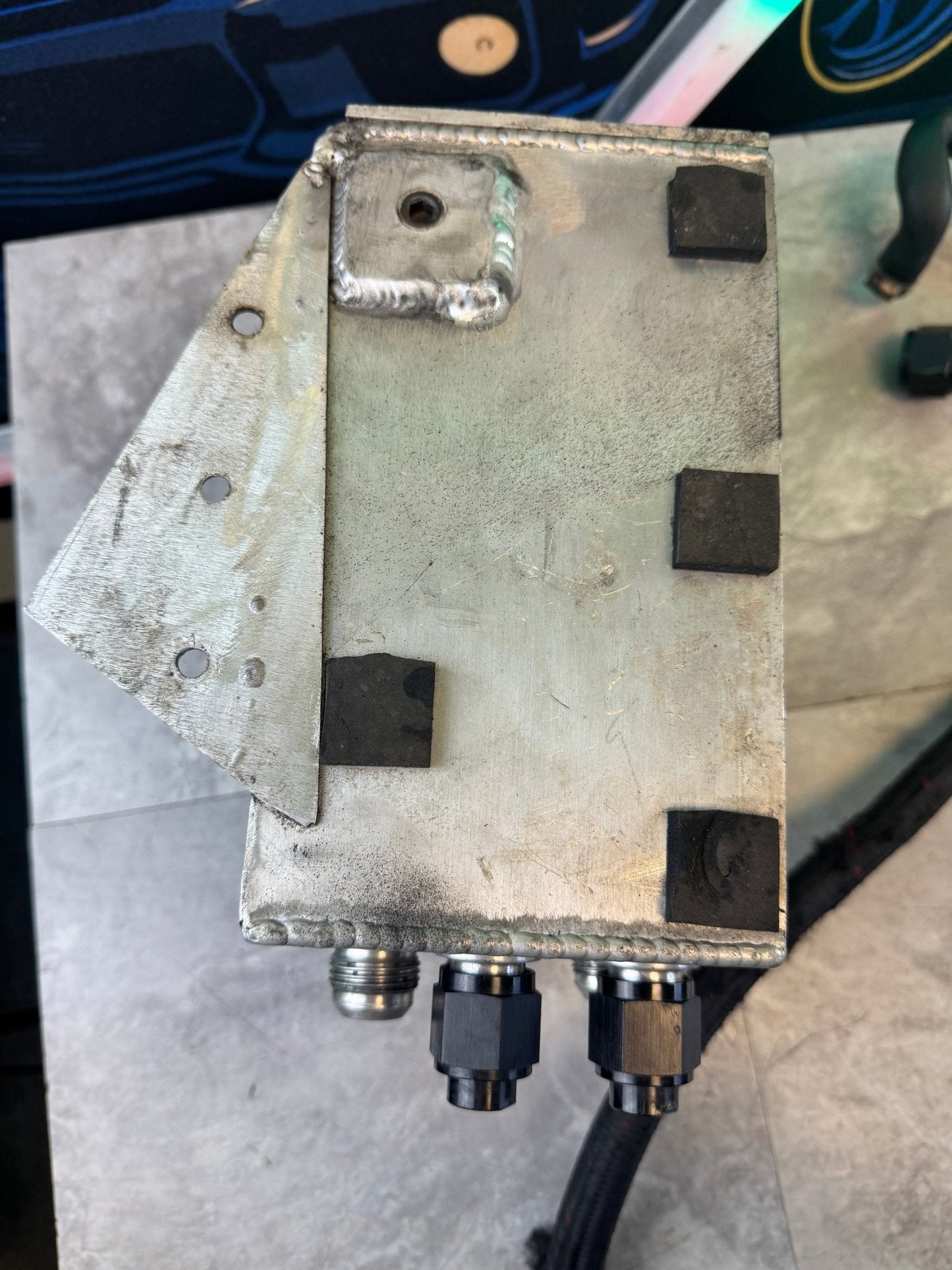 Custom PCV System Oil Catch Can With Braided Lines With Fittings