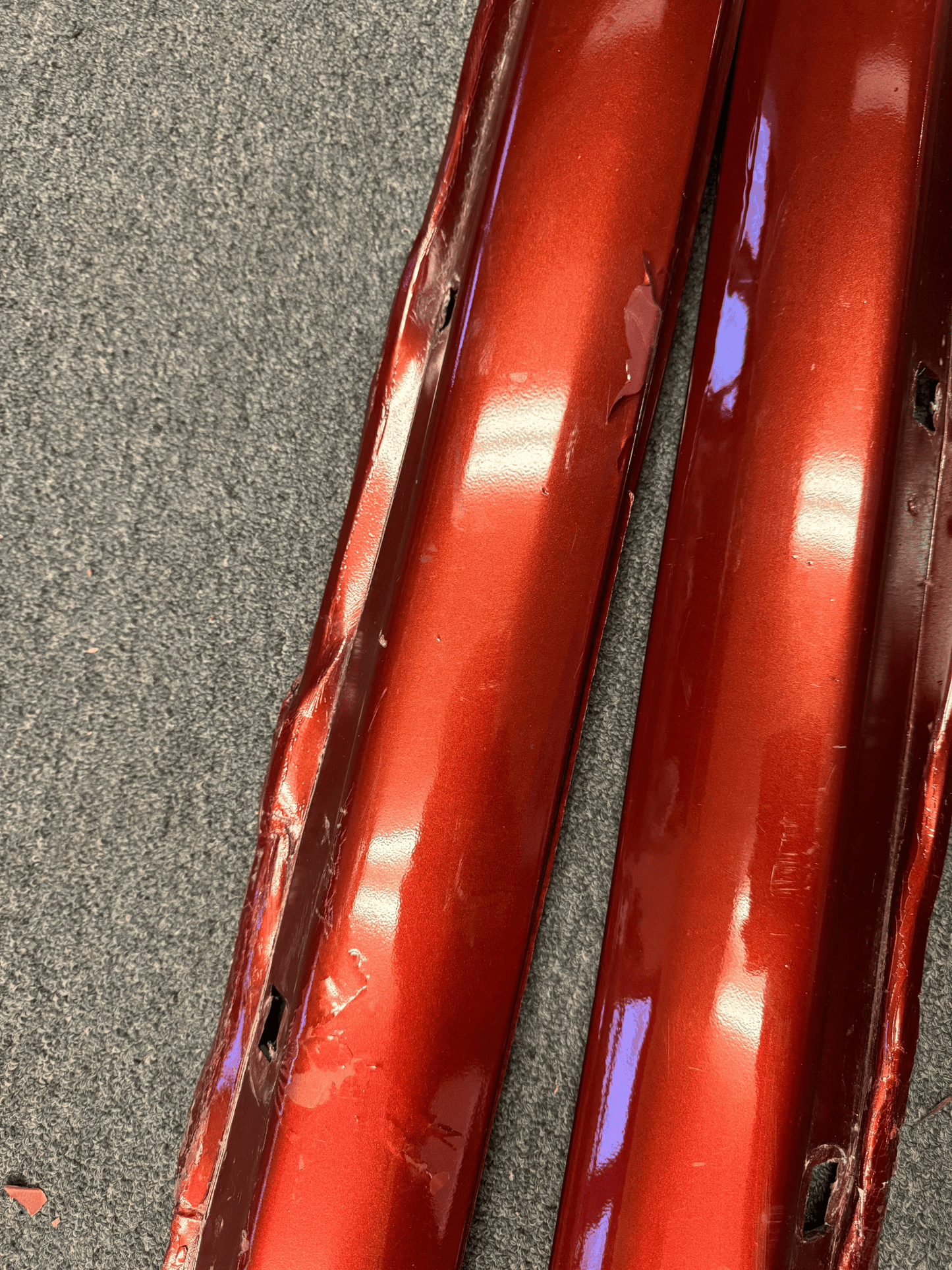 2003-2008 Subaru Forester XT CRP Cayenne Red Pearl OEM Side Skirts Pair (Strut Wall)
