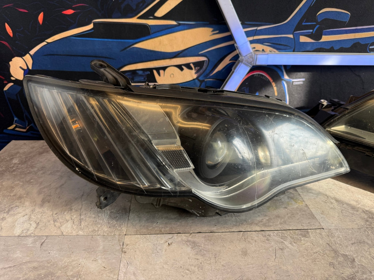 JDM OEM Subaru Legacy Headlights w/ HID Xenon Level Motors 2008 2009 Facelift