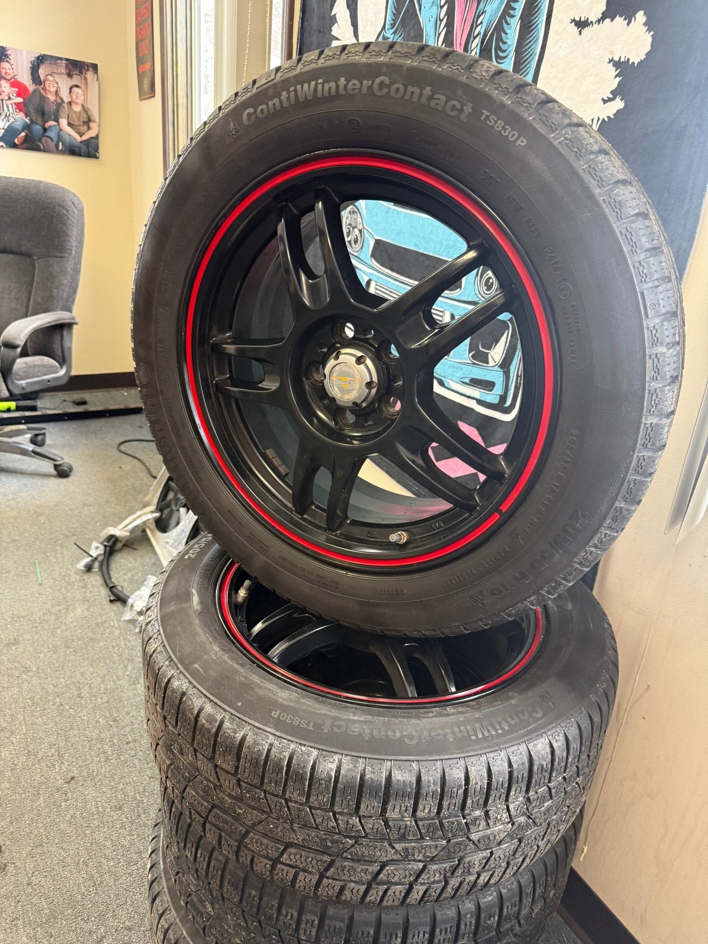 WINTER Wheels Subaru WRX Impreza Legacy Forester 5x100 205/55r16 Continental snow tires