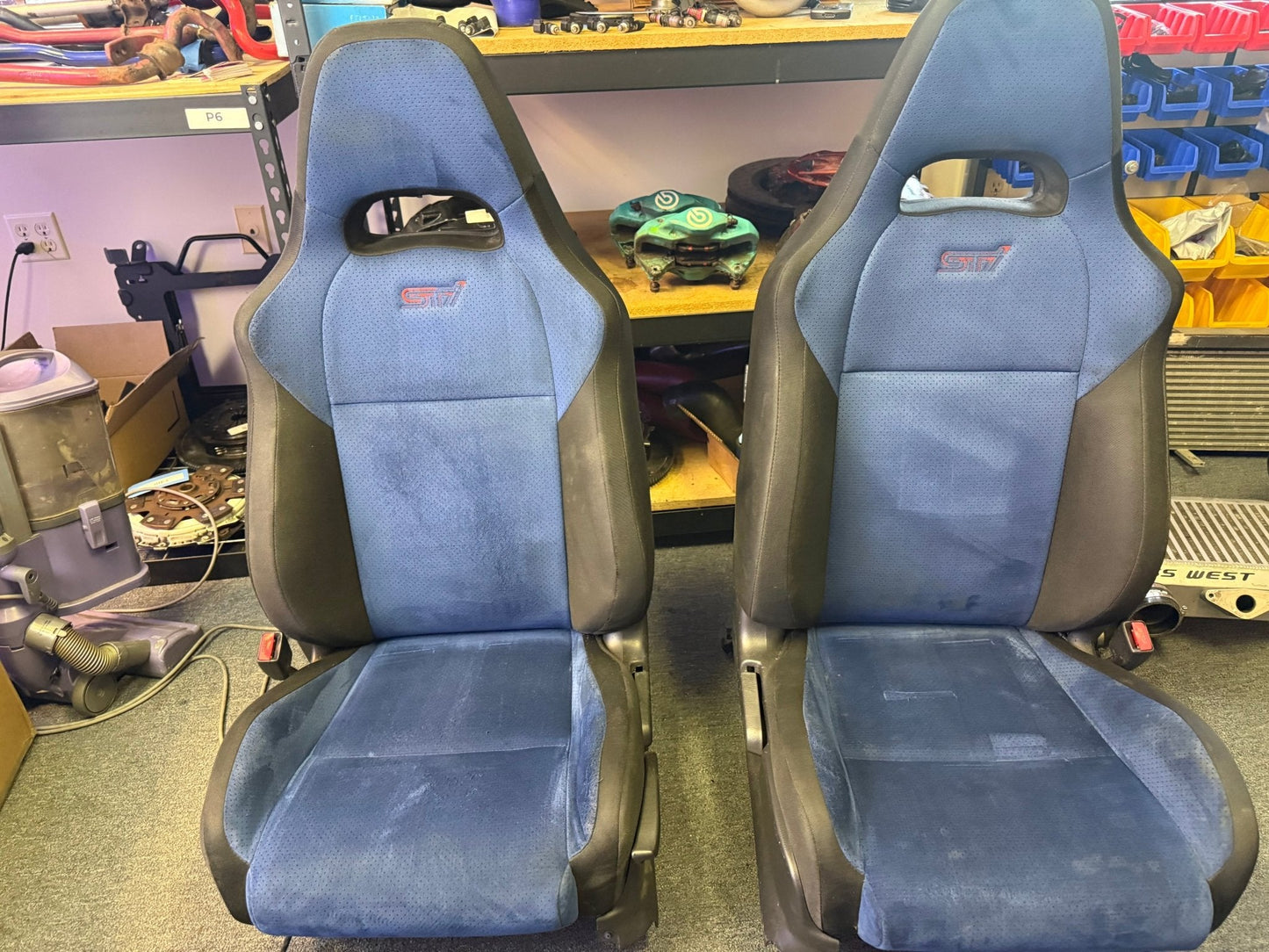 SUBARU STi Front Rear Seat Set WRX Swap OEM Alcantara 2002-2007 Pink Logo