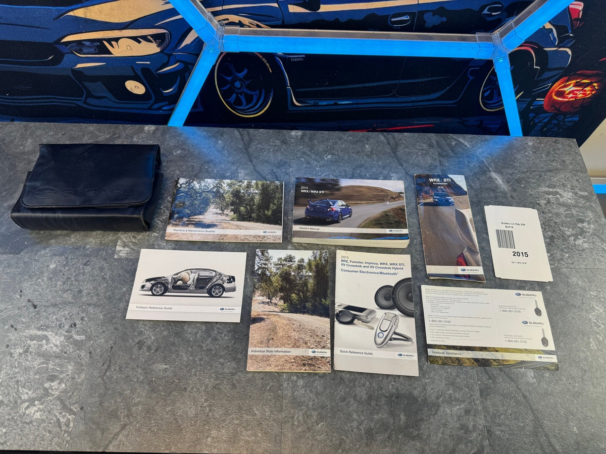 2015 Subaru WRX STi OEM Owners Manual Leather Booklet Information Cards