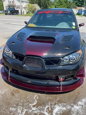 VIS racing C WEST CW CW2 carbon fiber red custom cowl induction hood 2006 2007 Subaru wrx & STi Hawkeye