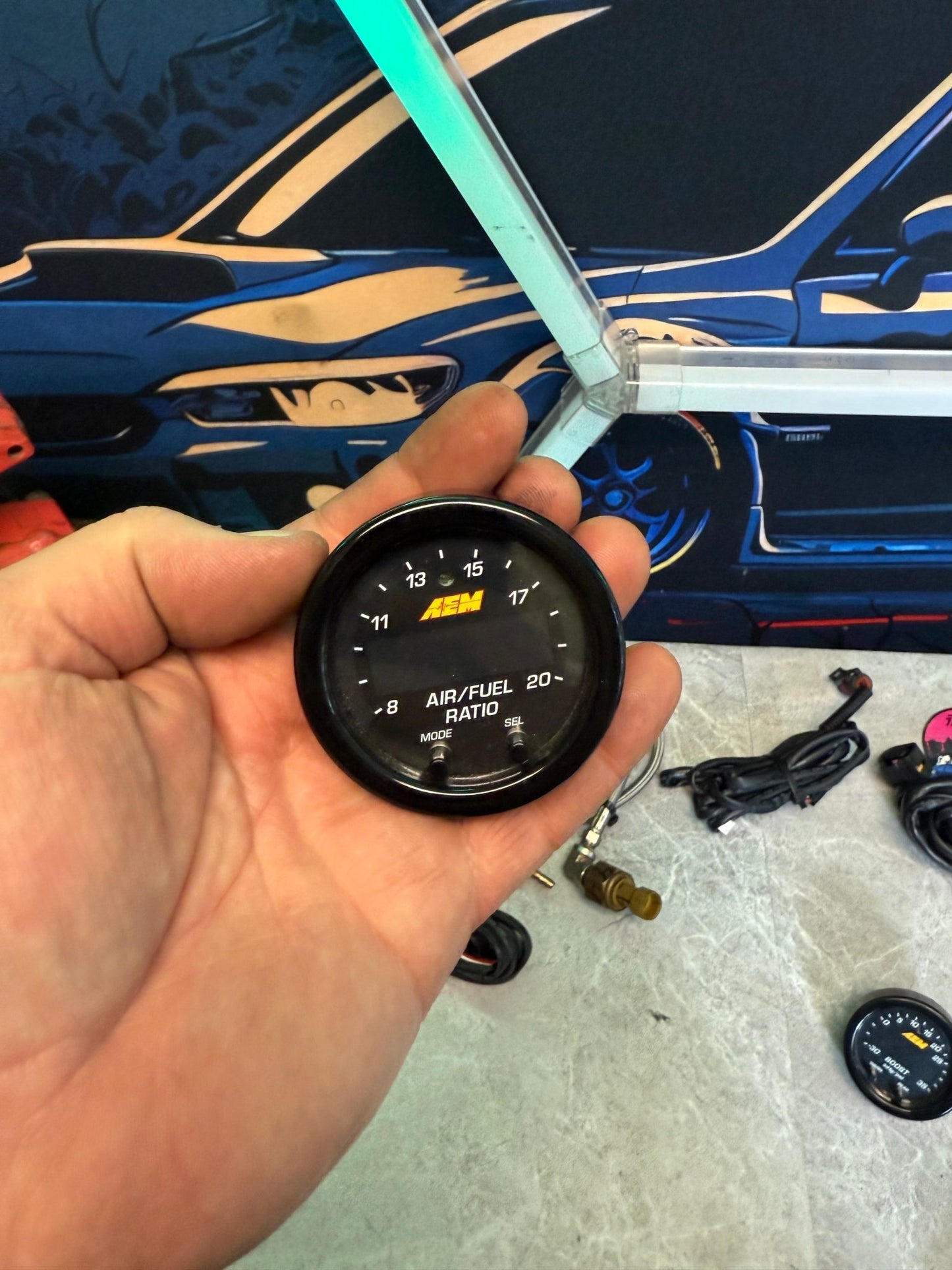 AEM x Line digital 52 MM gauges gauge set Subaru wrx & sti ej257 ej205 ej255 wideband 02 AFR air fuel ratio gauge , boost & oil pressure