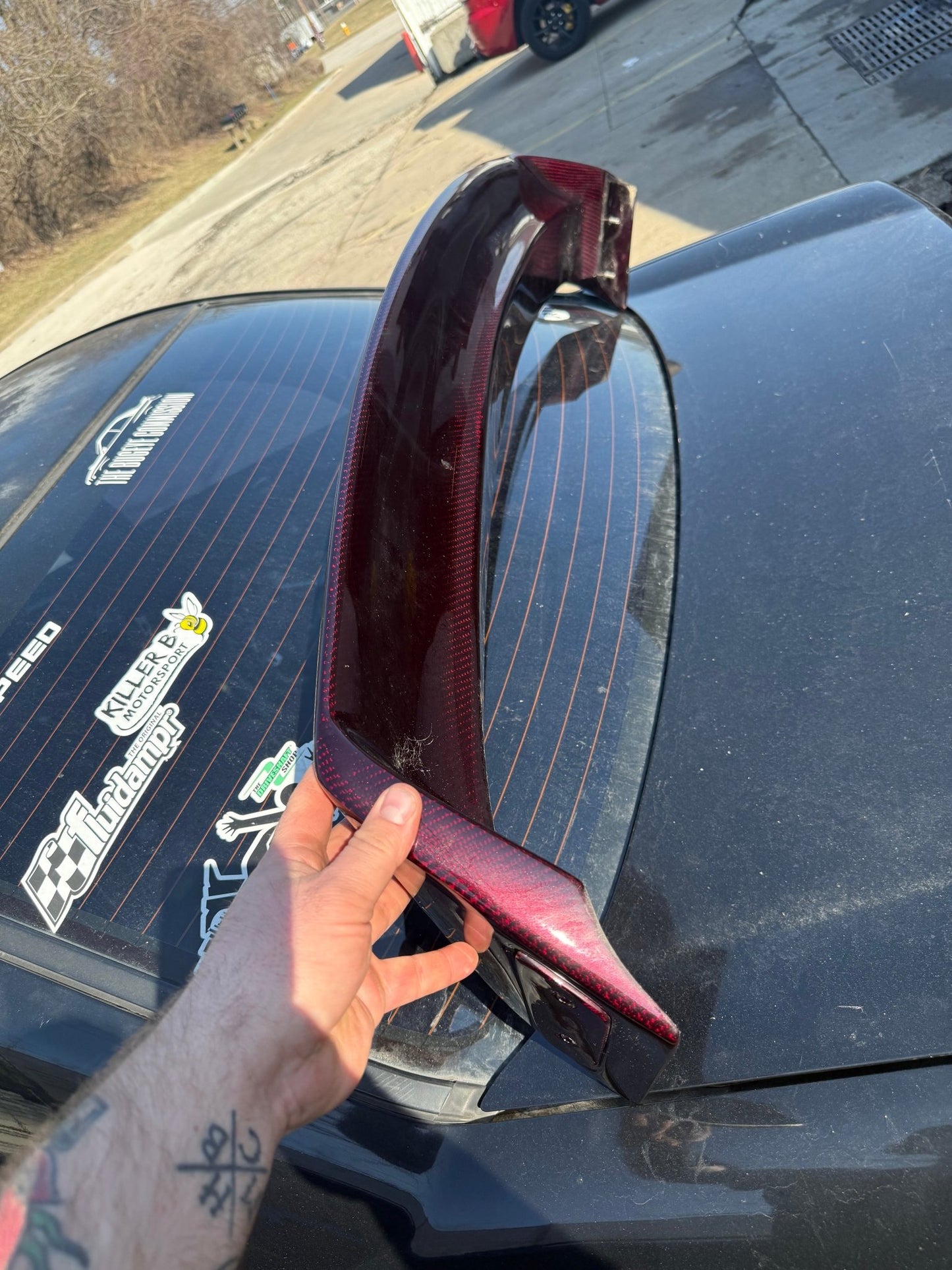 Charge speed chargespeed roof vane carbon fiber jdm wing areo subaru gd STi & wrx 2002-2007