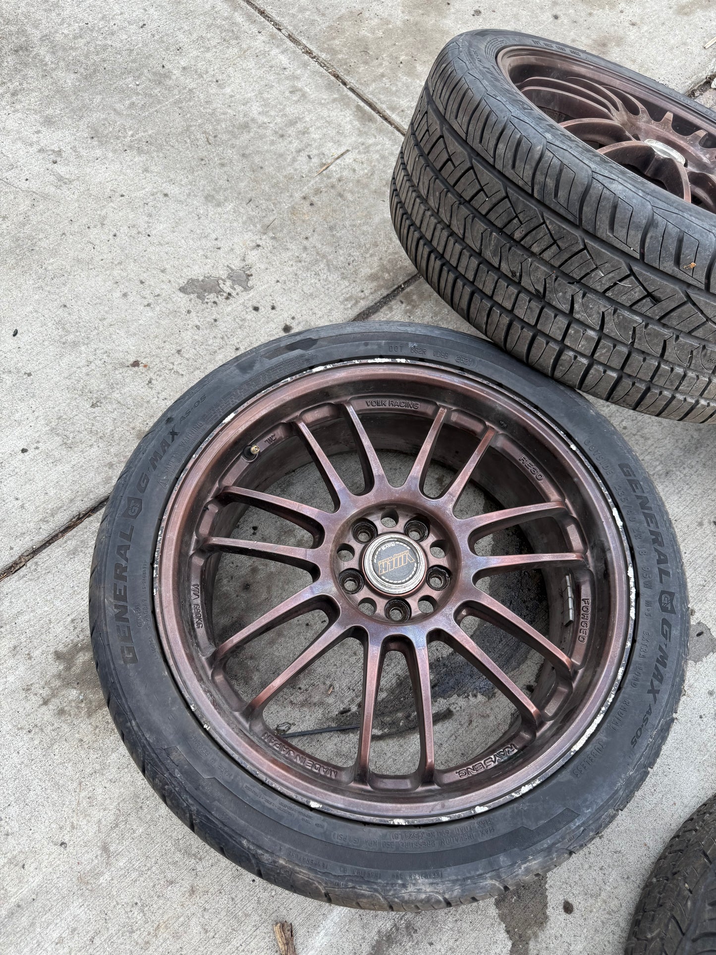 JDM RAYS WHEELS VOLKS RACING VR SUBARU STI 2004 WRX 2002-2007 5x100 18 x 7.5 +50 RIMS w/ 234/45zr18 TIRES