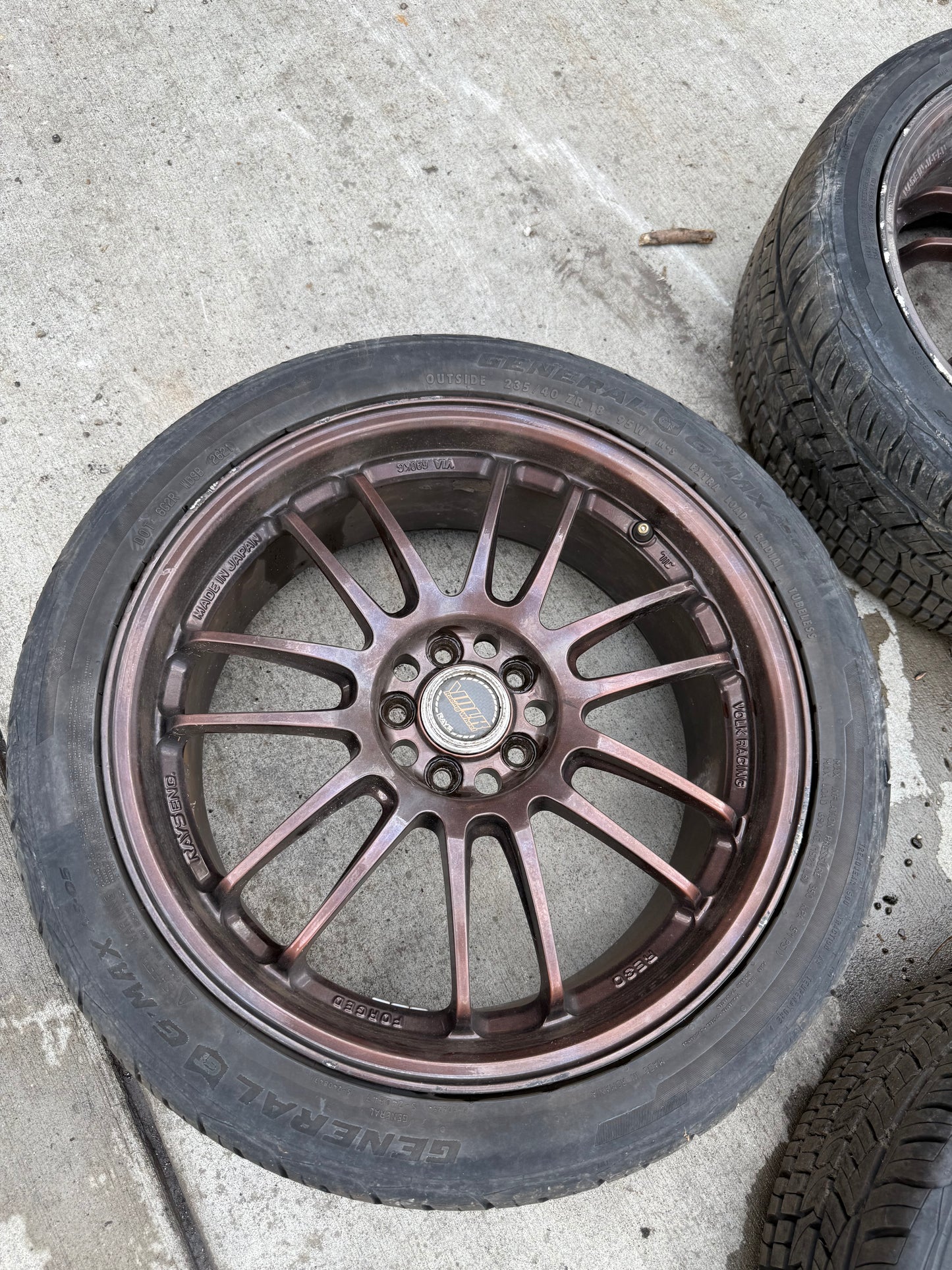 JDM RAYS WHEELS VOLKS RACING VR SUBARU STI 2004 WRX 2002-2007 5x100 18 x 7.5 +50 RIMS w/ 234/45zr18 TIRES