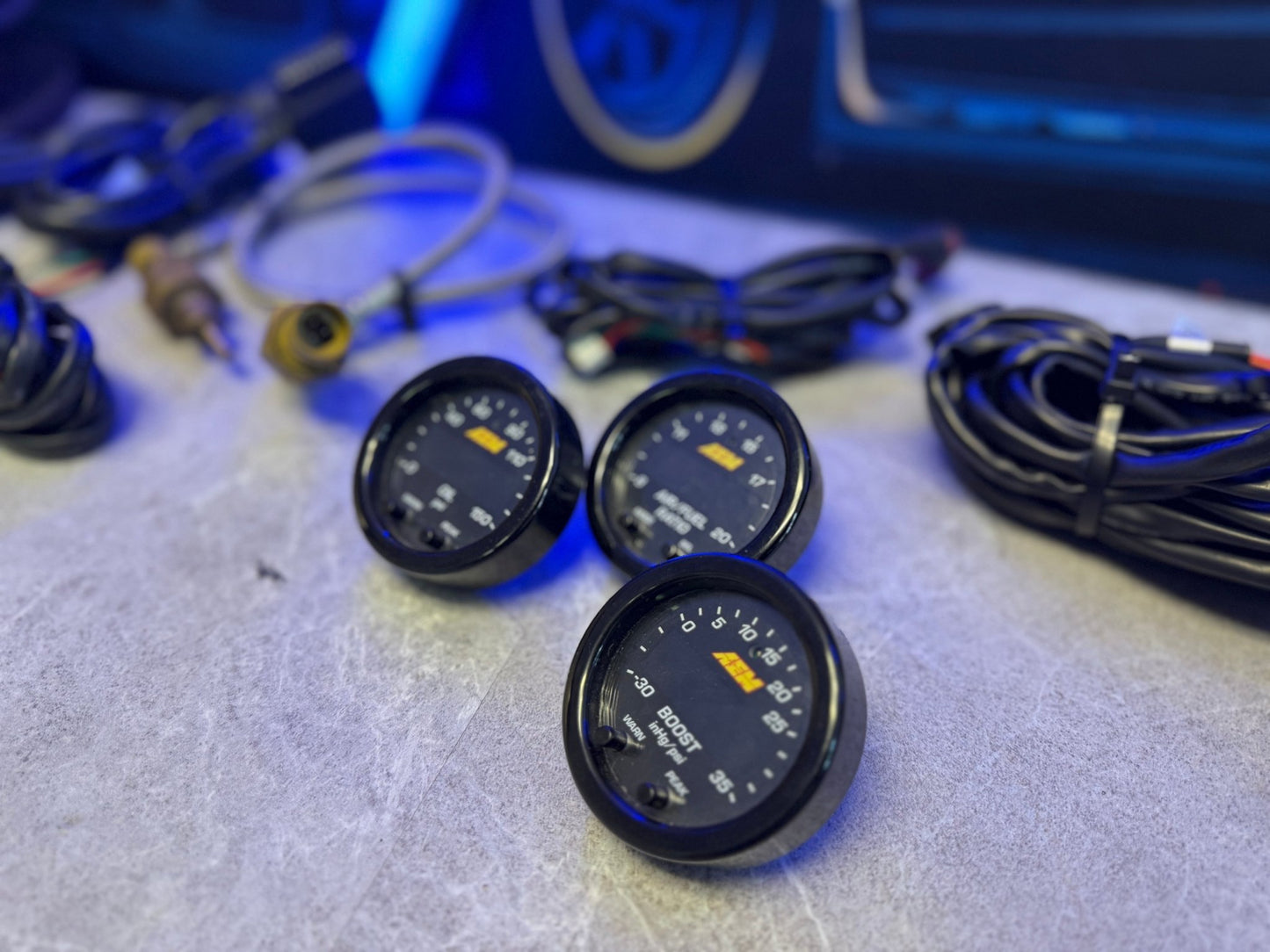 AEM x Line digital 52 MM gauges gauge set Subaru wrx & sti ej257 ej205 ej255 wideband 02 AFR air fuel ratio gauge , boost & oil pressure