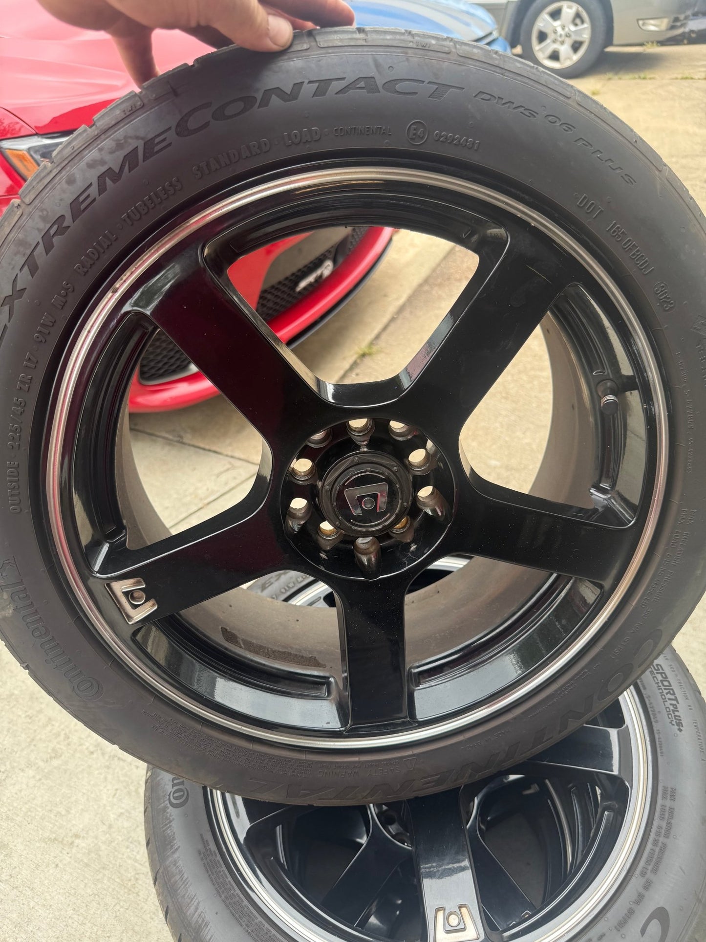 Motegi Mr 116 wheels rims 2002-2014 Subaru wrx 5x100 w/ continental 225/45zr17 tires