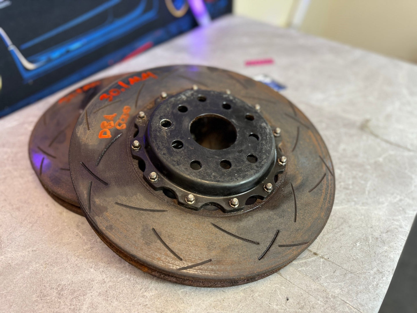 DBA 5000 2 piece vented brake disc rotors 5x114 5x100 brembo brakes Subaru STi wrx