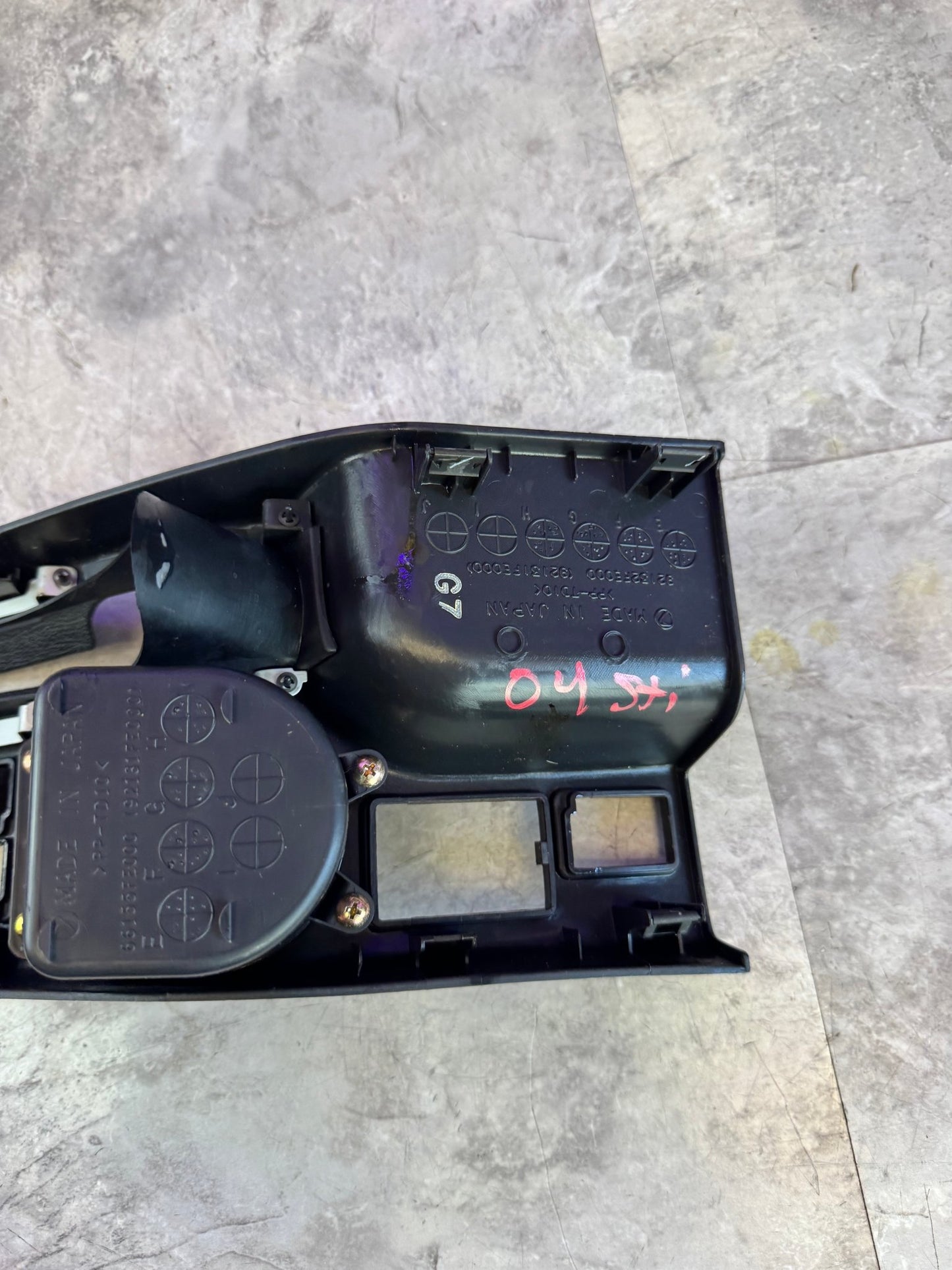 2004-2005 Subaru Impreza WRX STi OEM Center Console Upper Trim Black