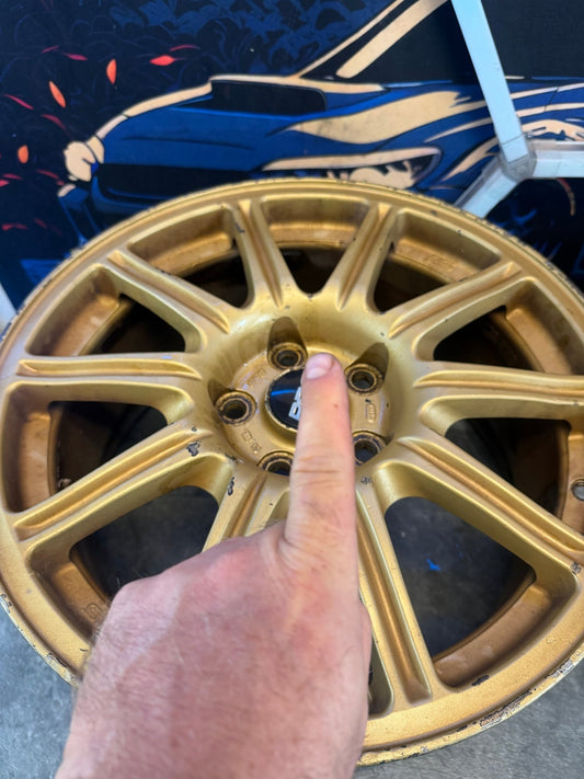 OEM Subaru STi gold BBS forged wheels 2005 -2007 Subaru STi 17x8 +53 5x114