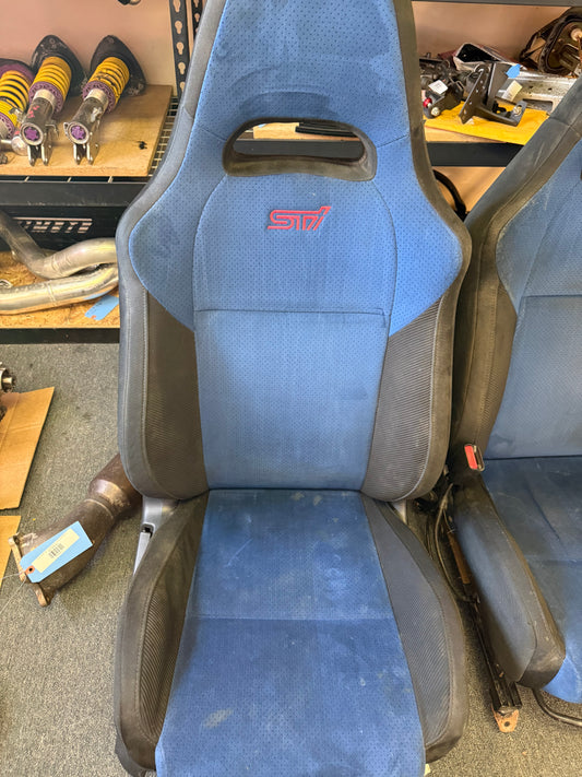 SUBARU oem STi seats front pair 2002-2007 wrx & Impreza cherry blossom pink logo