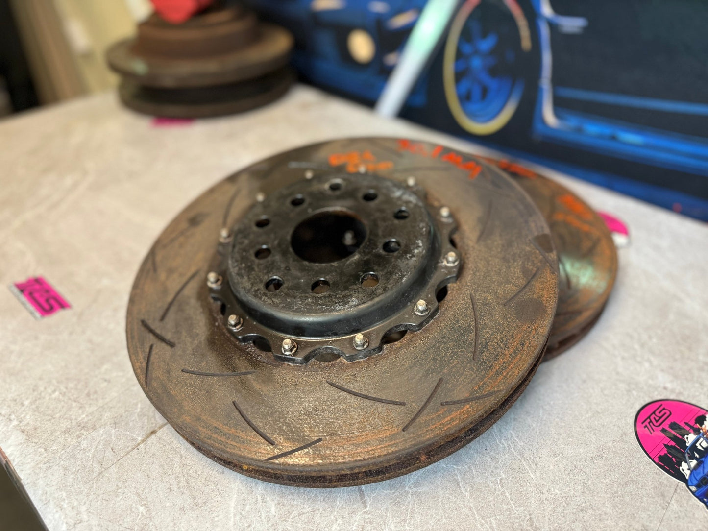 DBA 5000 2 piece vented brake disc rotors 5x114 5x100 brembo brakes Subaru STi wrx