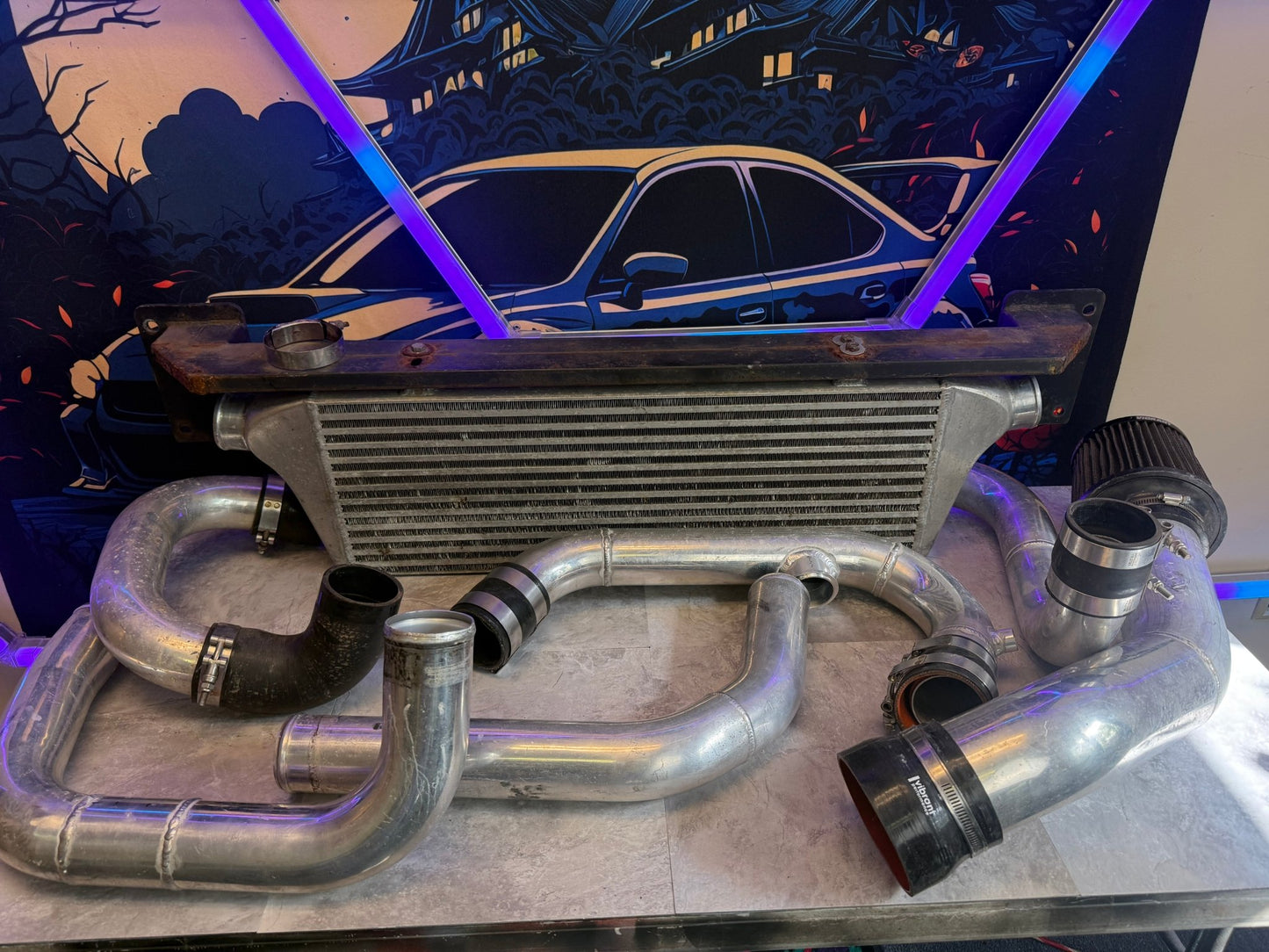 Front mount intercooler kit 2008-2014 Subaru wrx & STi 3.5β core w/ pipes & couplers