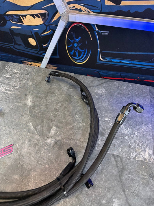 FUEL lines braided SS stainless steel Subaru STi & wrx w/ fittings