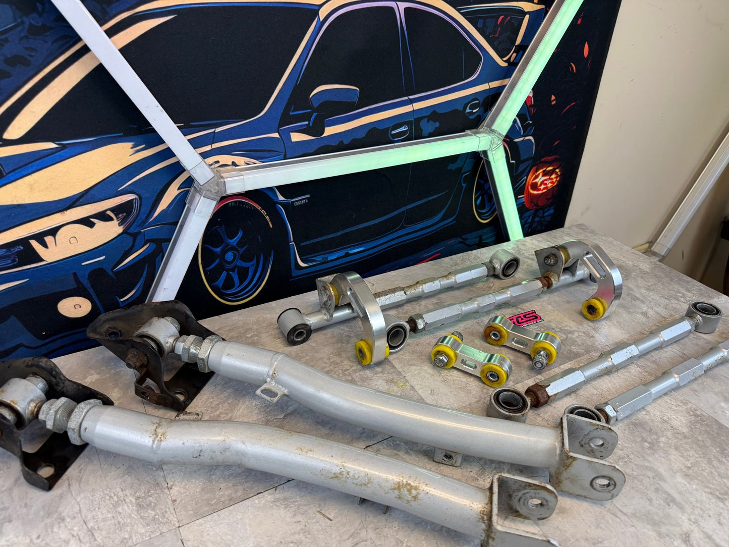 Rear adjustable lateral links 2002-2007 Subaru wrx w/ sway bar end links & tubular trailing arms