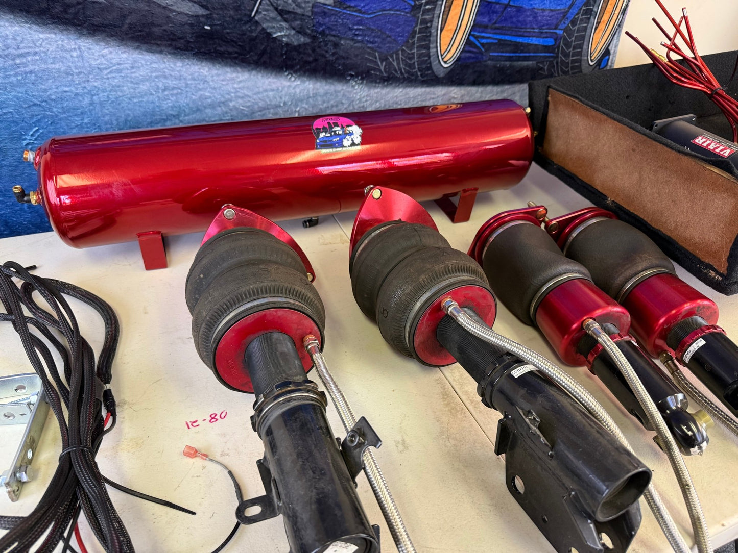 AIRLIFT air lift air ride adjustable suspension 2015-2021 Subaru wrx & STi custom lines & tank twin pumps